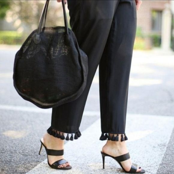 Club Monaco Pants - Club Monaco 100% Silk Tassel Pants